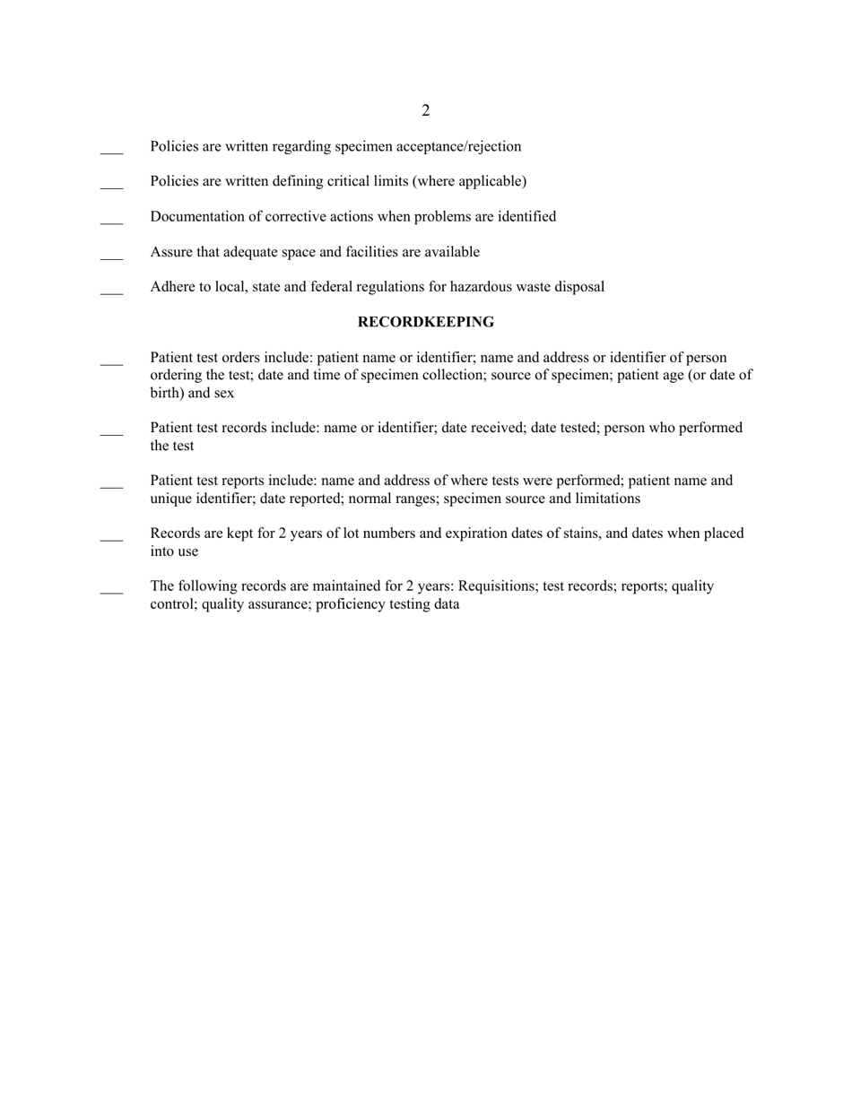 Washington Pre Inspection Self Assessment Checklist Gram Stains Fill Out Sign Online And 2112