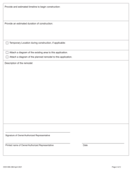 DOH Form 690-366 Pharmacy Remodel Application - Washington, Page 2