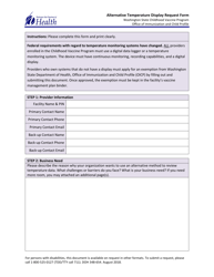 DOH Form 348-654 Alternative Temperature Display Request Form - Washington State Childhood Vaccine Program - Washington