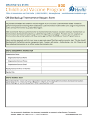 Document preview: DOH Form 348-493 Off-Site Backup Thermometer Request Form - Childhood Vaccine Program - Washington