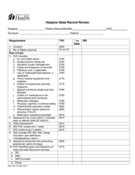 Document preview: DOH Form 505-149 Hospice State Record Review - Washington