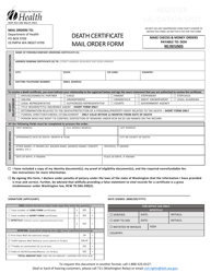 DOH Form 422-184 Death Certificate Mail Order Form - Washington, Page 3