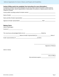 Form REV64 0011 Deferral Application for Senior Citizens and People With Disabilities - Washington, Page 4