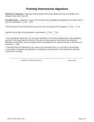 DOH Form 672-049 Training Veterinarian Affidavit - Washington, Page 2