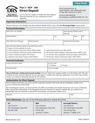 Document preview: Form DRS-RK MS502 Direct Deposit: Dcp, Plan 3, Jra - Washington