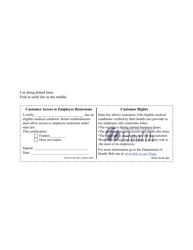 Document preview: DOH Form 631-008 Customer Access to Employee Restrooms - Washington