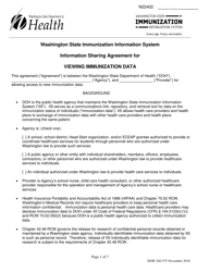Document preview: DOH Form 348-575 Information Sharing Agreement for Viewing Immunization Data - Washington State Immunization Information System - Washington