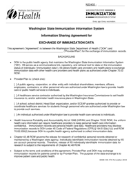 DOH Form 348-576 Information Sharing Agreement for Exchange of Immunization Data - Washington State Immunization Information System - Washington