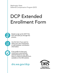 Form DRS D112 &quot;Dcp Extended Enrollment Form&quot; - Washington