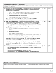 Form DRS PS274 Public Safety Employees&#039; Retirement System (Psers) Eligibility Worksheet - Washington, Page 3