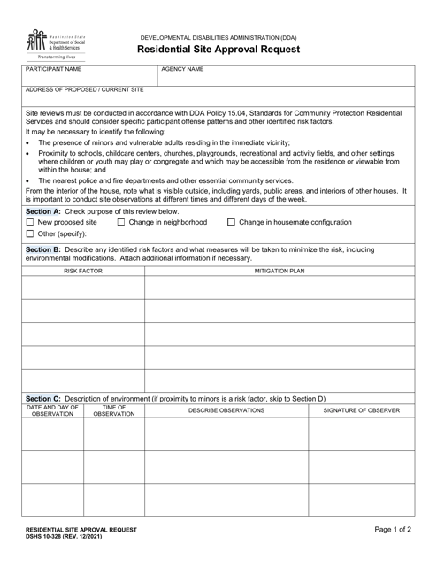 DSHS Form 10-328 Printable Pdf