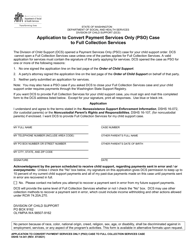 Document preview: DSHS Form 14-341 Application to Convert Payment Services Only (Pso) Case to Full Collection Services - Washington