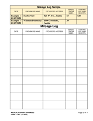 DSHS Form 17-301 Medical Expense Examples - Washington, Page 3