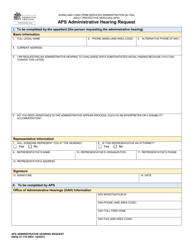 DSHS Form 27-178 &quot;Aps Administrative Hearing Request&quot; - Washington