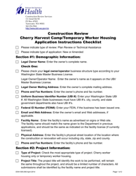 DOH Form 505-040 Construction Review Cherry Harvest Camp/Temporary Worker Housing Application - Washington, Page 2