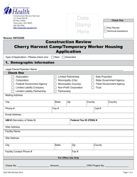 DOH Form 505-040 Construction Review Cherry Harvest Camp/Temporary Worker Housing Application - Washington, Page 4