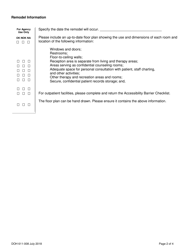 DOH Form 611-008 Behavioral Health Agency Remodel Approval Request Form - Washington, Page 2