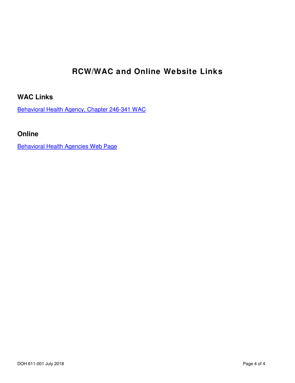 DOH Form 611-001 Voluntary Certification Cancellation Request Form - Washington, Page 4