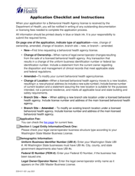 DOH Form 611-022 Behavioral Health Agency License Application - Washington, Page 3