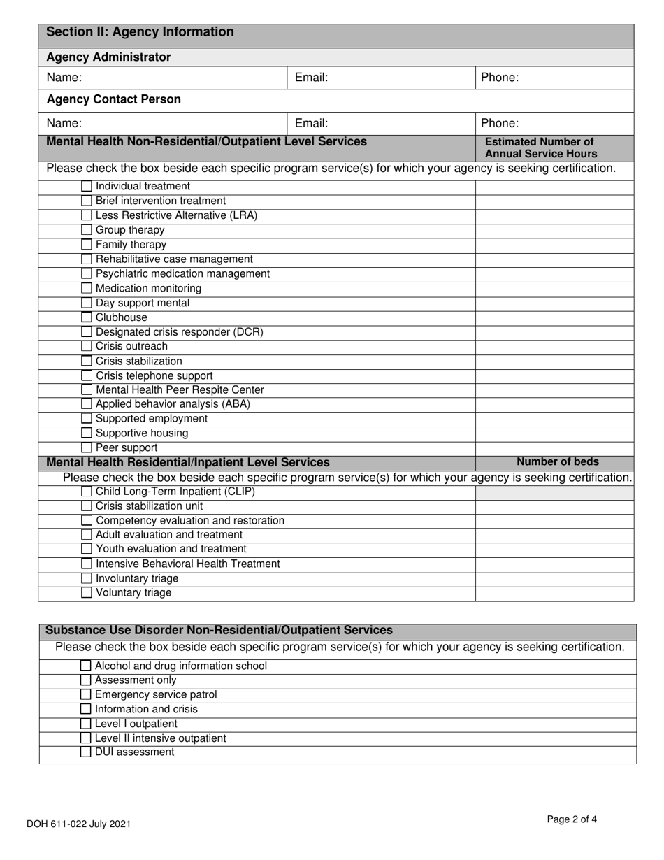 DOH Form 611-022 - Fill Out, Sign Online and Download Printable PDF ...