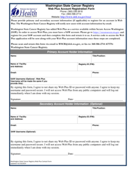 Document preview: DOH Form 140-191 Washington State Cancer Registry Web Plus Account Registration Form - Washington