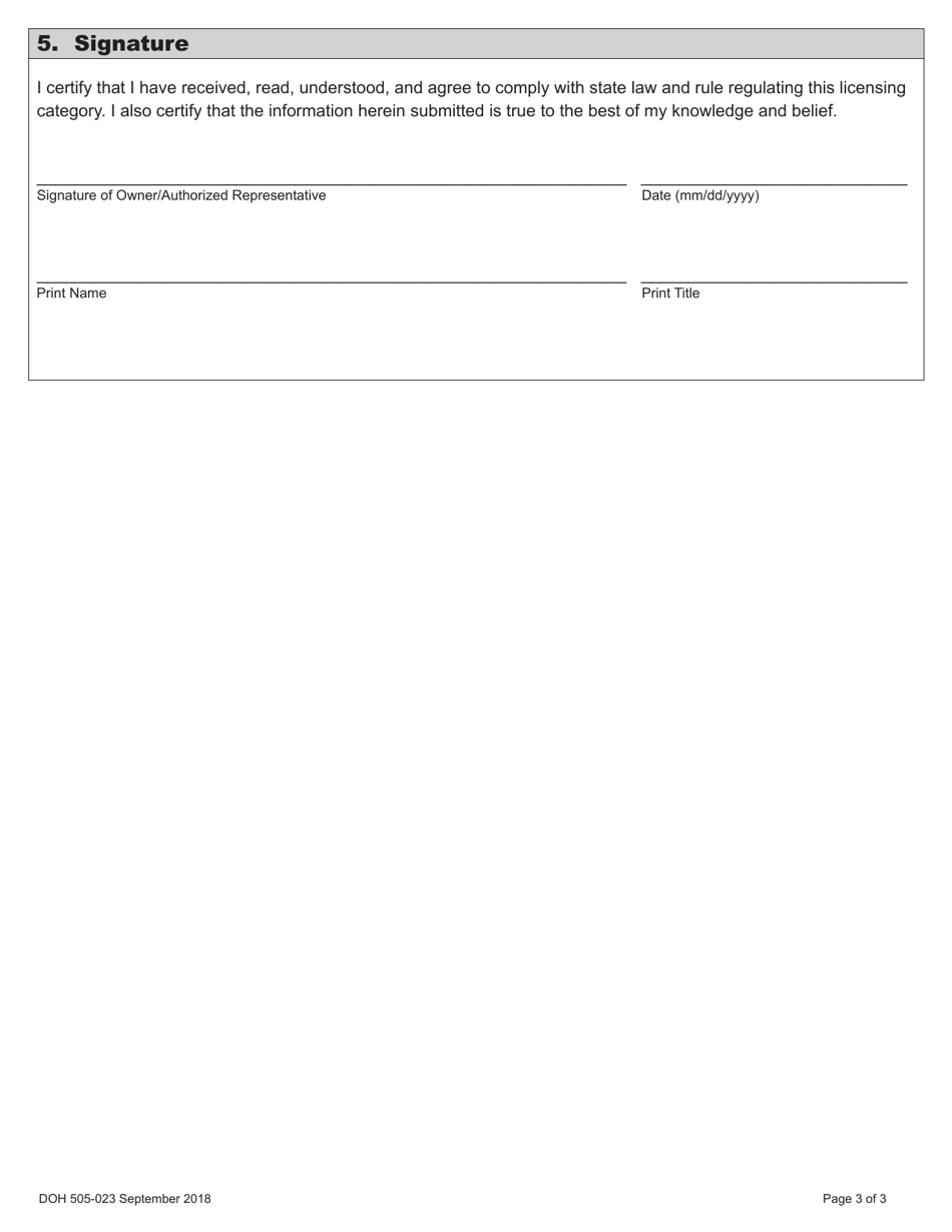 DOH Form 505-023 - Fill Out, Sign Online and Download Printable PDF ...