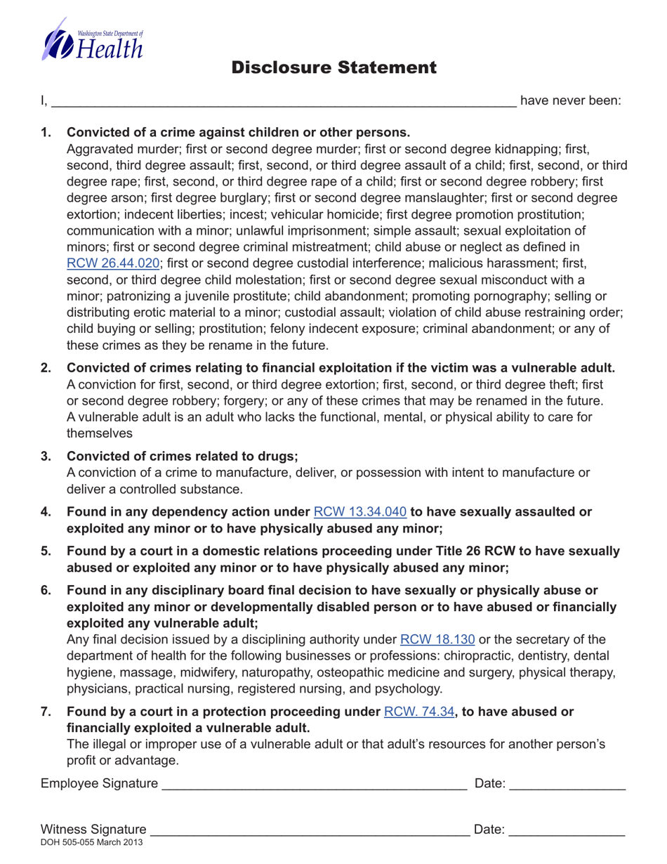 DOH Form 505-023 Residential Treatment Facility License Application Packet - Washington, Page 9