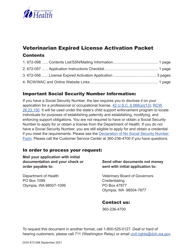 Document preview: DOH Form 672-056 Veterinarian Expired License Activation Packet - Washington