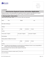 DOH Form 672-056 Veterinarian Expired License Activation Packet - Washington, Page 5