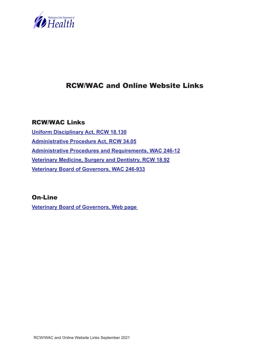 DOH Form 672-056 Veterinarian Expired License Activation Packet - Washington, Page 9