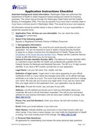DOH Form 672-104 Veterinary Specialty License Application Packet - Washington, Page 3