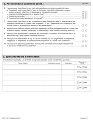 DOH Form 672-104 Veterinary Specialty License Application Packet - Washington, Page 9