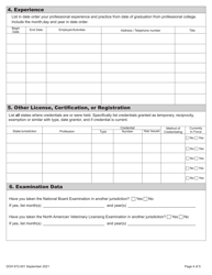 DOH Form 672-001 Veterinary License Application Packet - Washington, Page 12