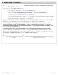 DOH Form 672-001 Veterinary License Application Packet - Washington, Page 13