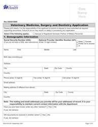 DOH Form 672-001 Veterinary License Application Packet - Washington, Page 9