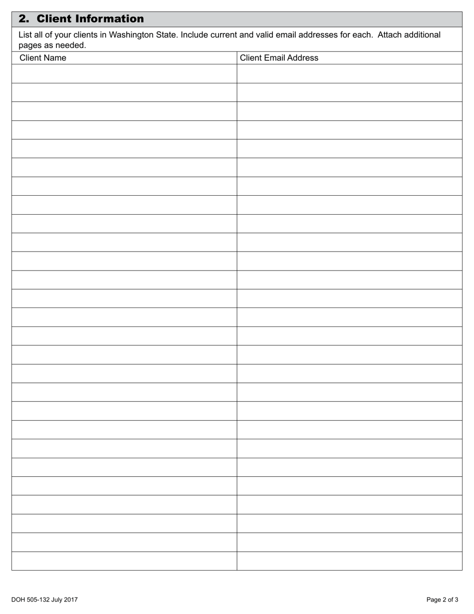 DOH Form 505-132 Blood Establishment Registration Application Packet - Washington, Page 6