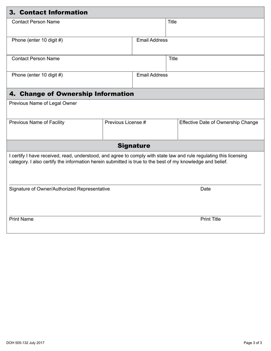 DOH Form 505-132 Blood Establishment Registration Application Packet - Washington, Page 7