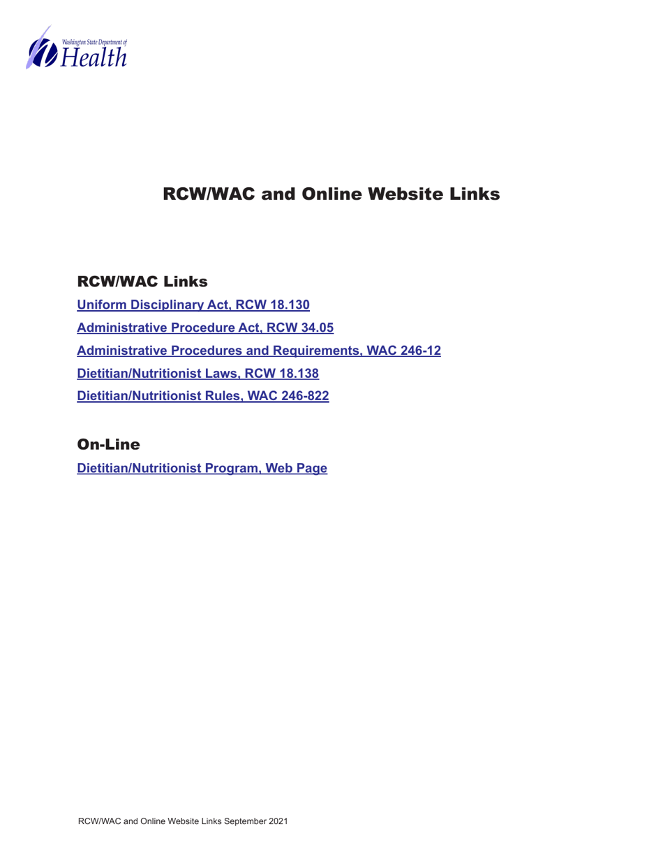 DOH Form 687-006 Dietitian / Nutritionist Expired Certification Activation Application Packet - Washington, Page 9