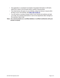 DOH Form 687-001 Dietitian/Nutritionist Certification Application Packet - Washington, Page 6
