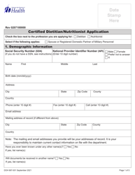 DOH Form 687-001 Dietitian/Nutritionist Certification Application Packet - Washington, Page 7