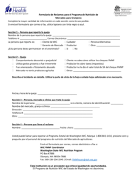 Document preview: DOH Formulario 964-015 Formulario De Reclamos Para El Programa De Nutricion De Mercados Para Granjeros - Washington (Spanish)