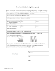 DOH Form 662-062 Optometrist Out-of-State Credential Verification - Washington, Page 2