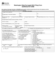 DOH Form 422-156 Washington State Surrogate Birth Filing Form - Washington, Page 2