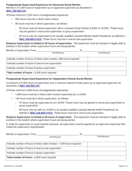 DOH Form 670-011 Verification of Social Worker Supervised Postgraduate Experience - Washington, Page 2