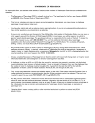 DOH Form 422-157 Rescission of Parentage - Washington, Page 2