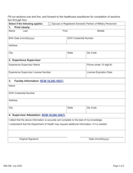 DOH Form 668-098 Psychologist Co-occurring Disorder Enhancement Application - Washington, Page 2
