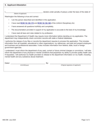 DOH Form 668-098 Psychologist Co-occurring Disorder Enhancement Application - Washington, Page 3