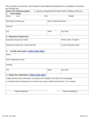 DOH Form 670-226 Mental Health Counselor Co-occurring Disorder Enhancement Application - Washington, Page 2