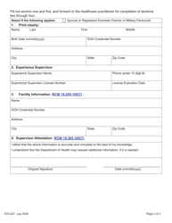 DOH Form 670-227 Social Worker Independant Clinical Co-occurring Disorder Enhancement Application - Washington, Page 2