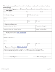 DOH Form 670-224 Agency Affiliated Counselor Co-occurring Disorder Enhancement Application - Washington, Page 2